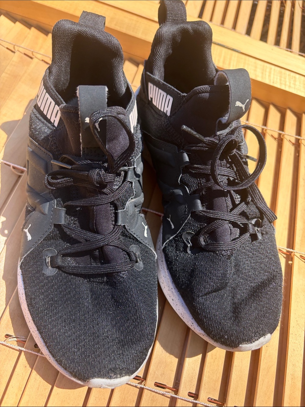 Puma Black Athletic Sneakers with White Speckled Soles - Picture 6 of 8
